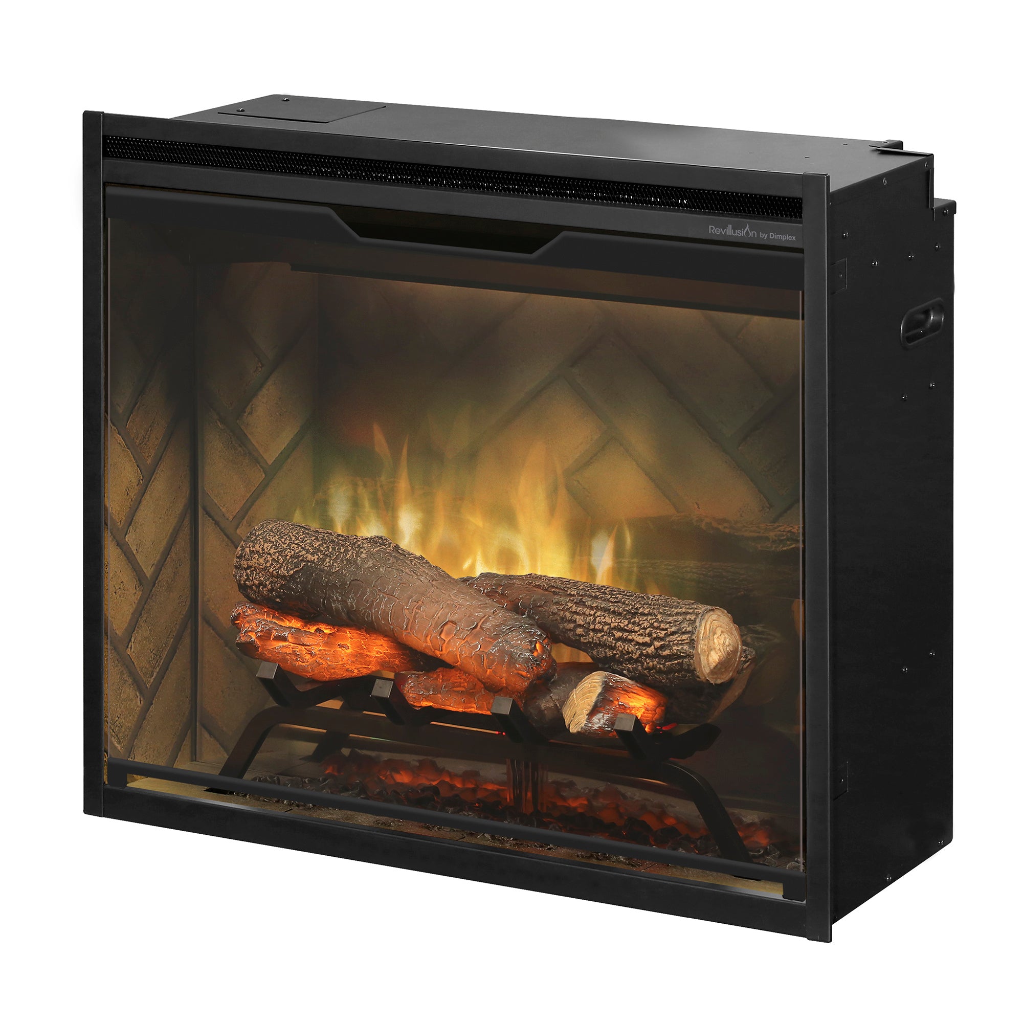 Dimplex - Revillusion 24" Built-In Electric Firebox - with Herringbone Brick Interior