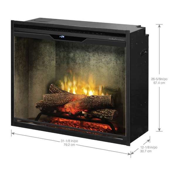 Dimplex - Revillusion 30" Built-In Electric Firebox with - Weathered Concrete Interior