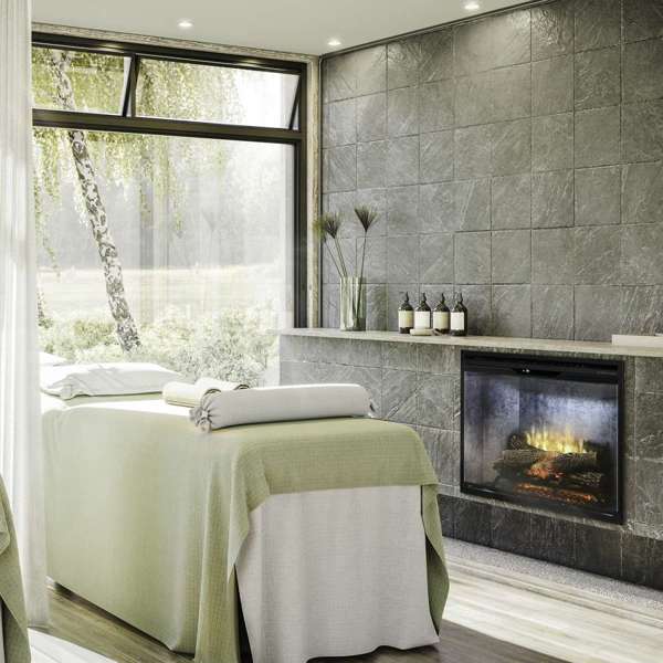 Dimplex - Revillusion 30" Built-In Electric Firebox with - Weathered Concrete Interior
