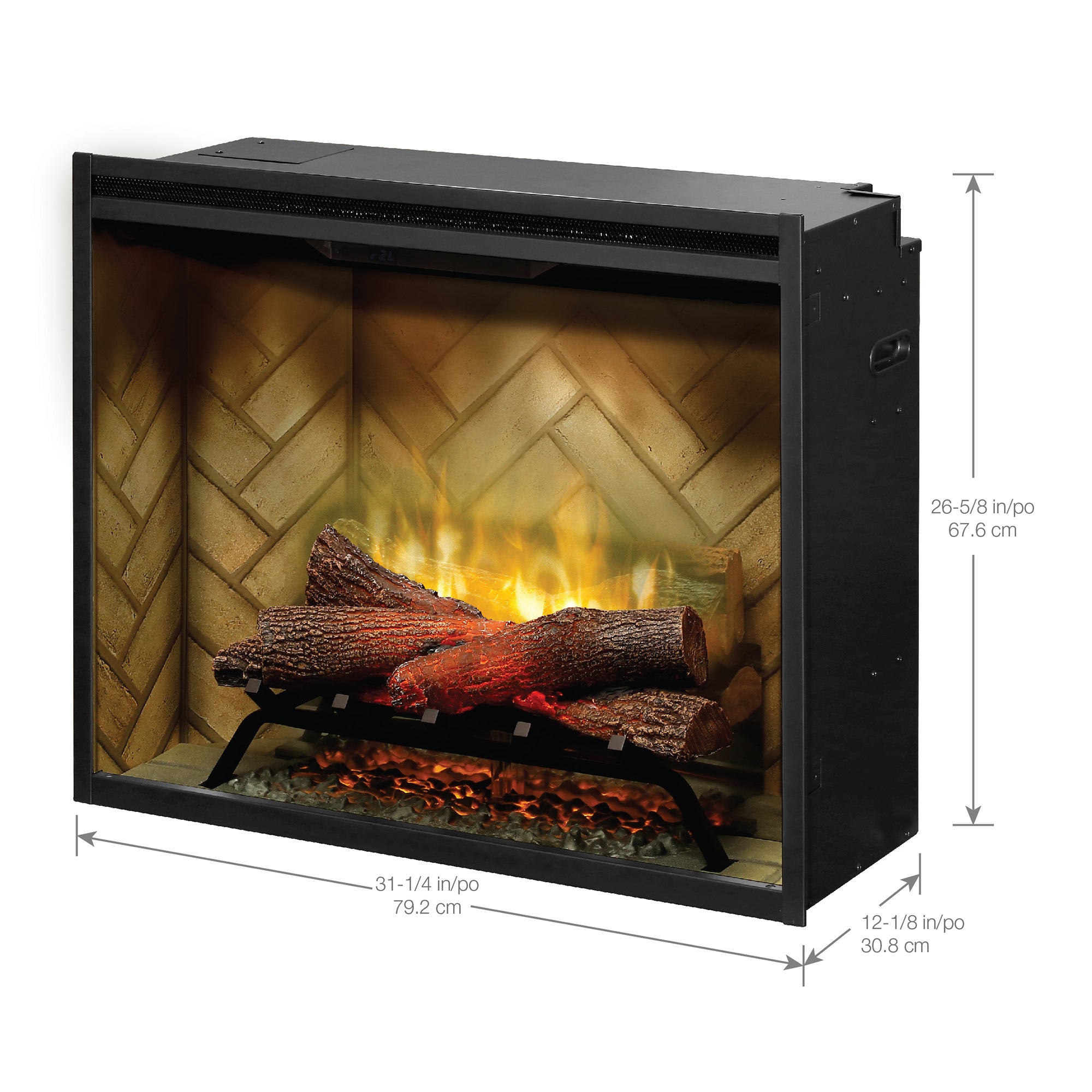 Dimplex - Revillusion 30" Built-In Electric Firebox - with Herringbone Brick Interior