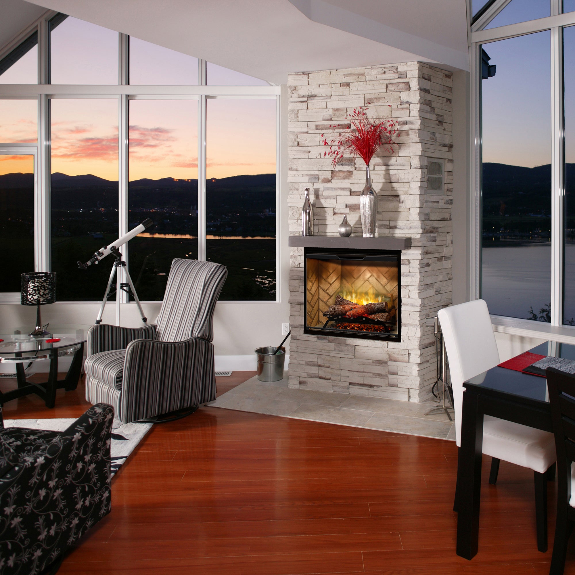 Dimplex - Revillusion 30" Built-In Electric Firebox - with Herringbone Brick Interior