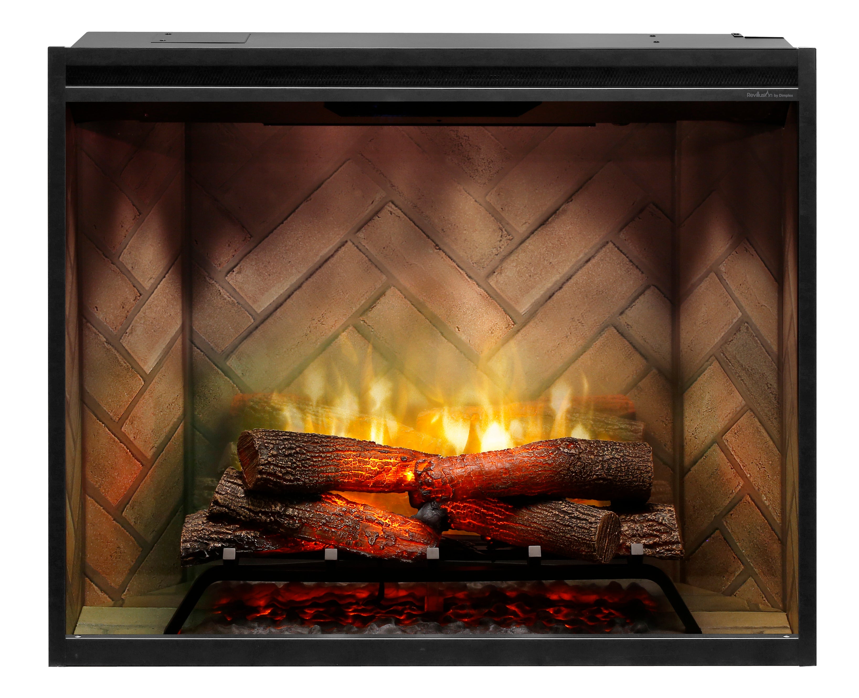 Dimplex - Revillusion 36" Built-in Electric Firebox With Front Glass and Plug Kit