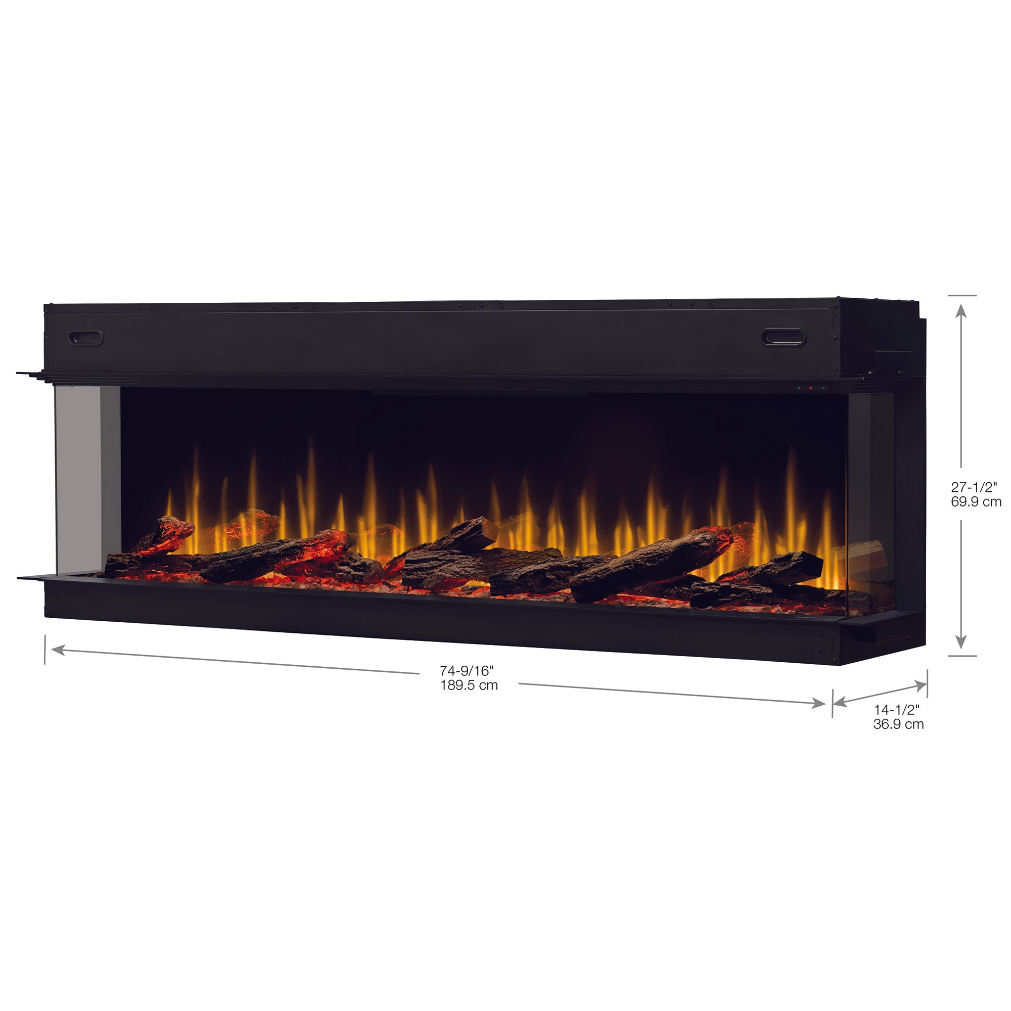 Dimplex - Ignite Ultra 74" Built-in Linear Electric Fireplace