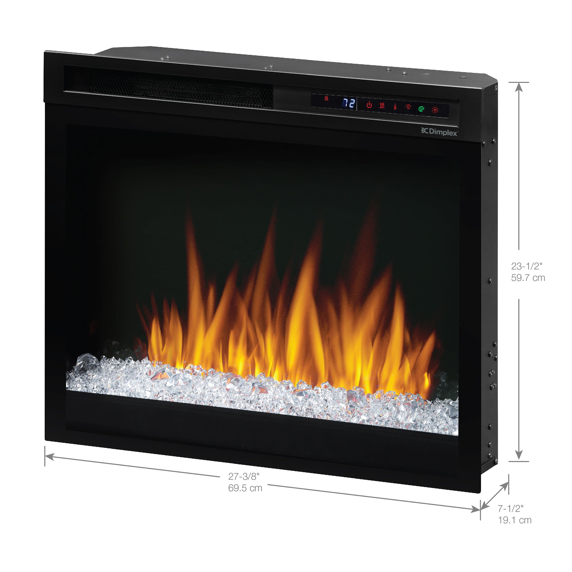 Dimplex - Nova 28" Plug-in Electric Firebox With Acrylic Crystals Ember Bed