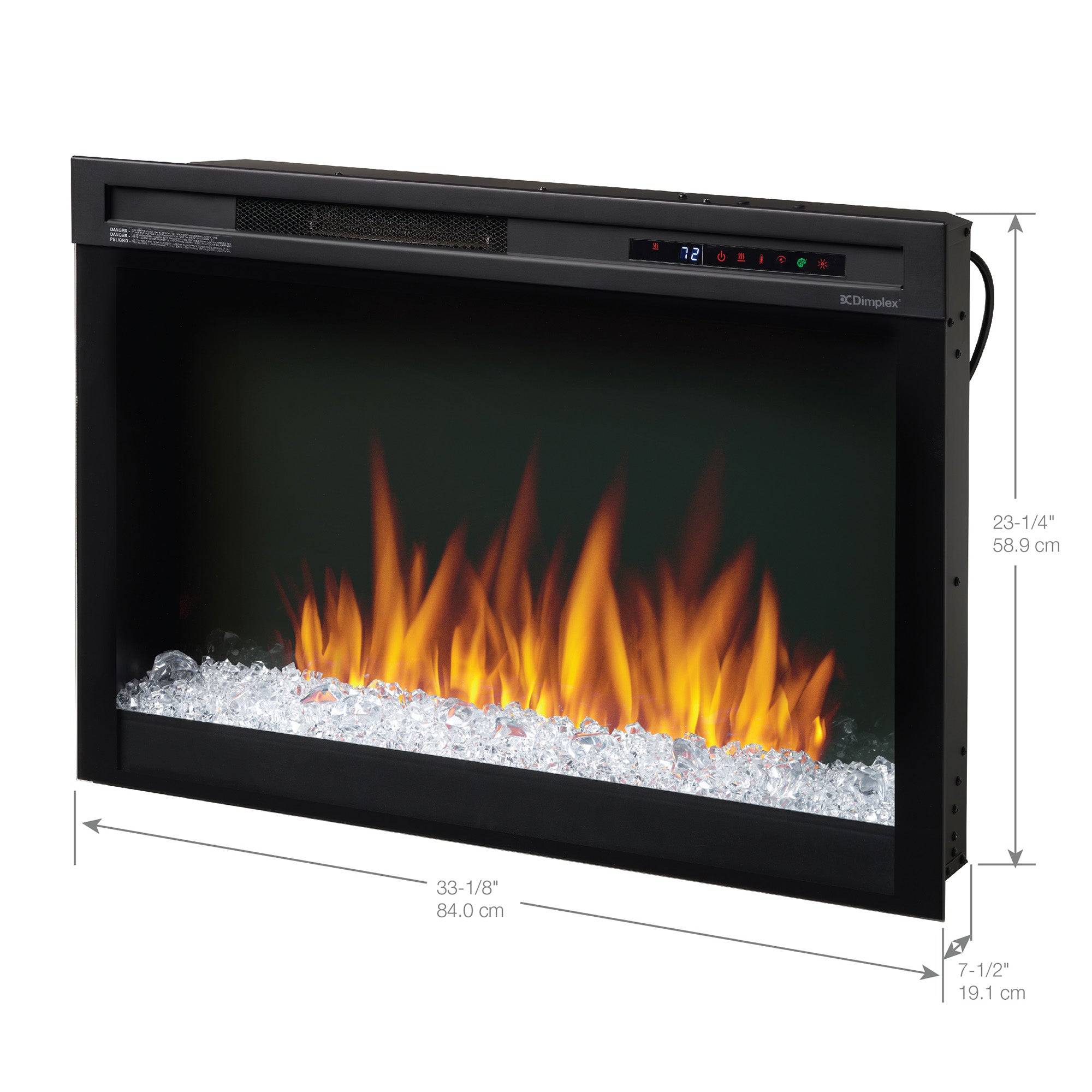 Dimplex - Nova 33" Plug-in Electric Firebox With Acrylic Crystals Ember Bed