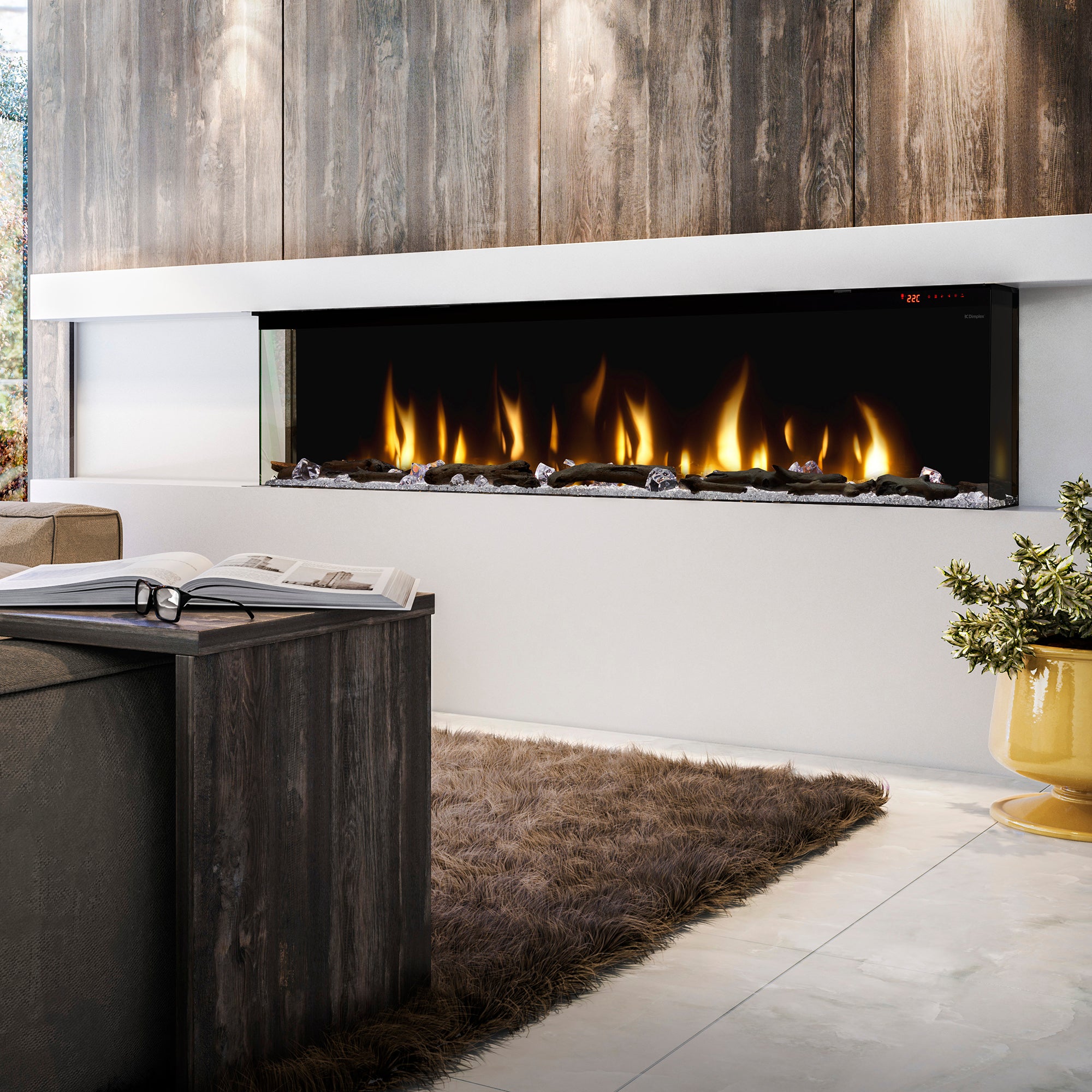 Dimplex - Ignite Bold 74" Built-in Linear Electric Fireplace