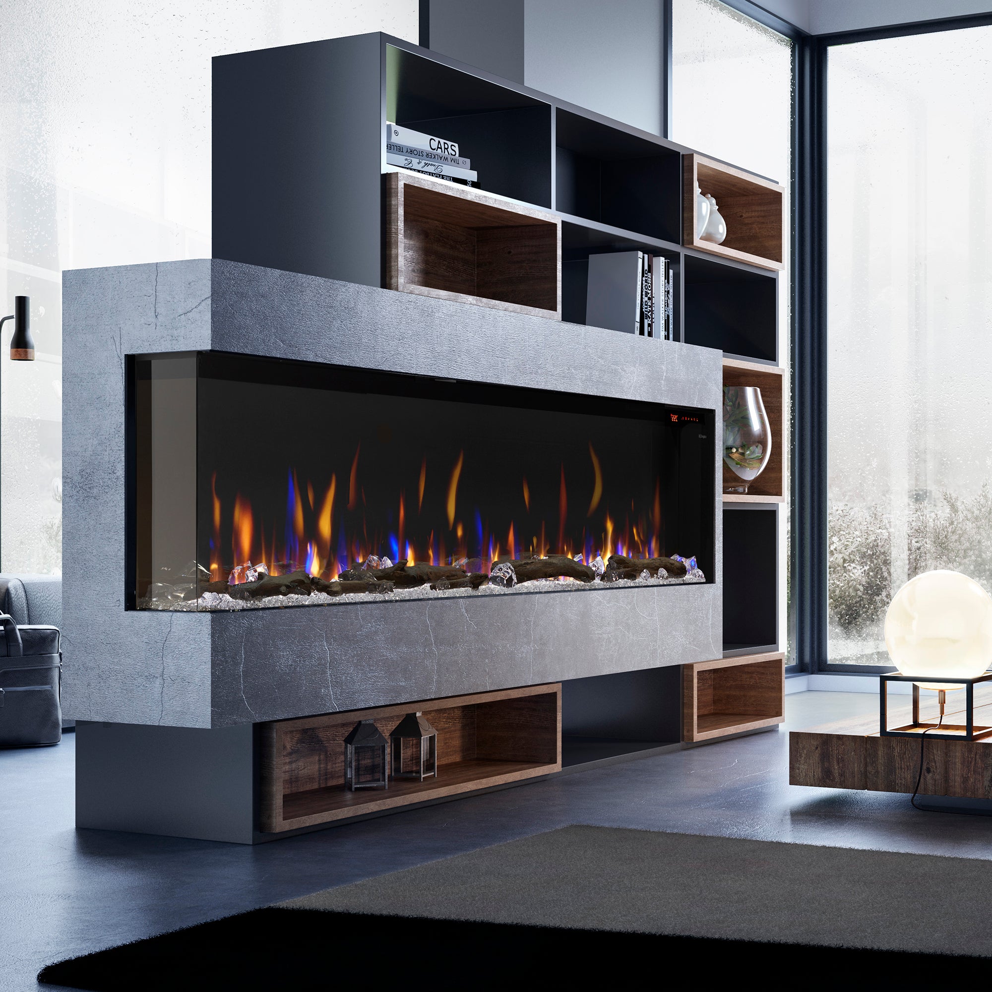 Dimplex - Ignite Bold 74" Built-in Linear Electric Fireplace