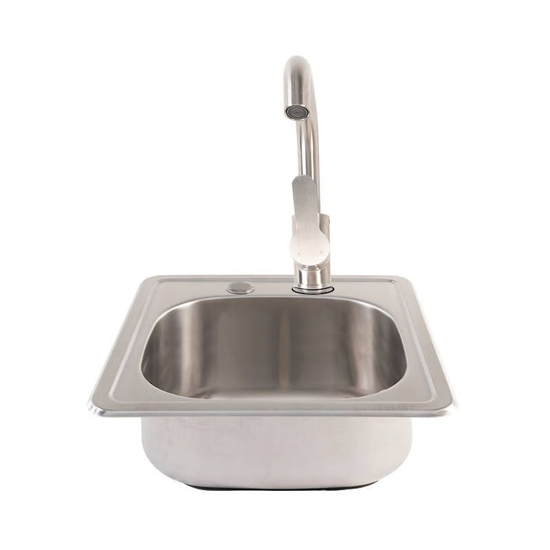 Buck Stove - Buck Grill 15-Inch x 15-Inch 304SS Drop In Sink with Hot/Cold Faucet
