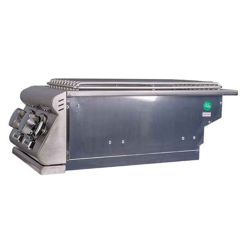 Buck Stove - Buck Grill Double Side Burner Built-In 24K BTU 304SS W/Lid