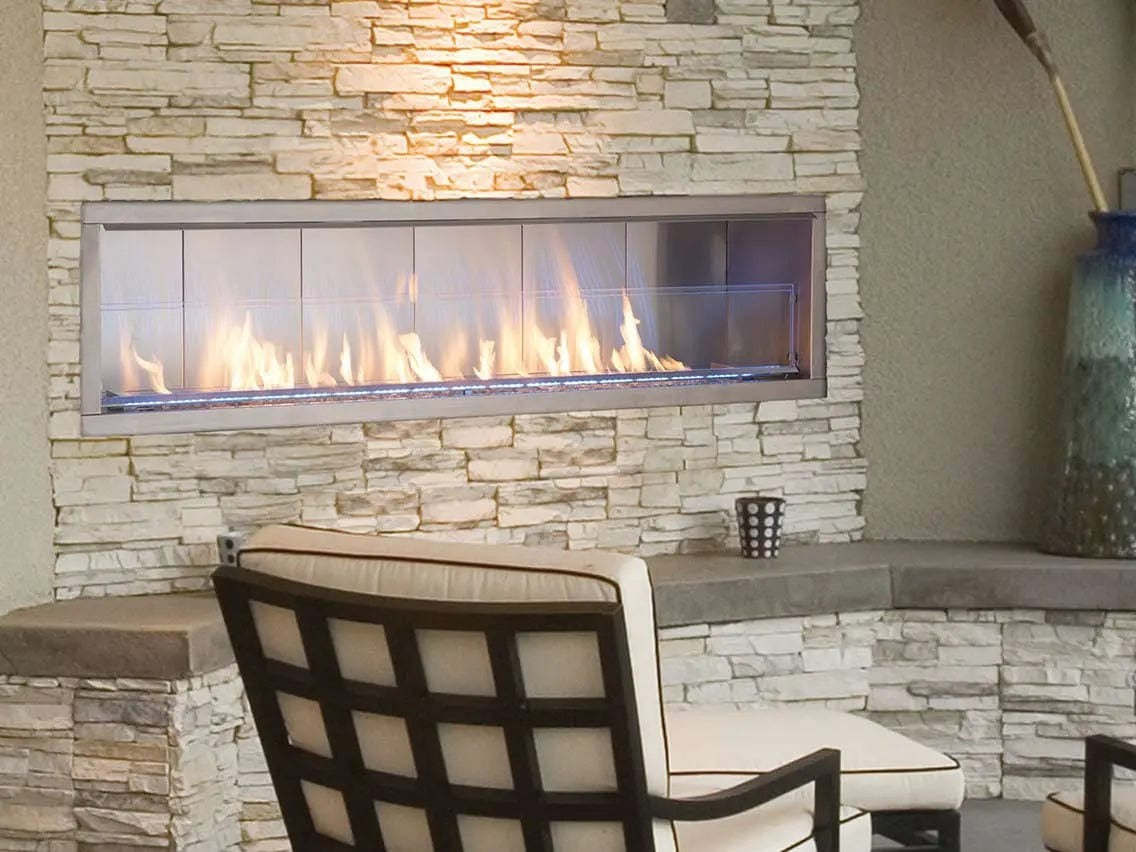 Astria - 72 inch Barcelona Lights Linear Outdoor Vent-Free Fireplace