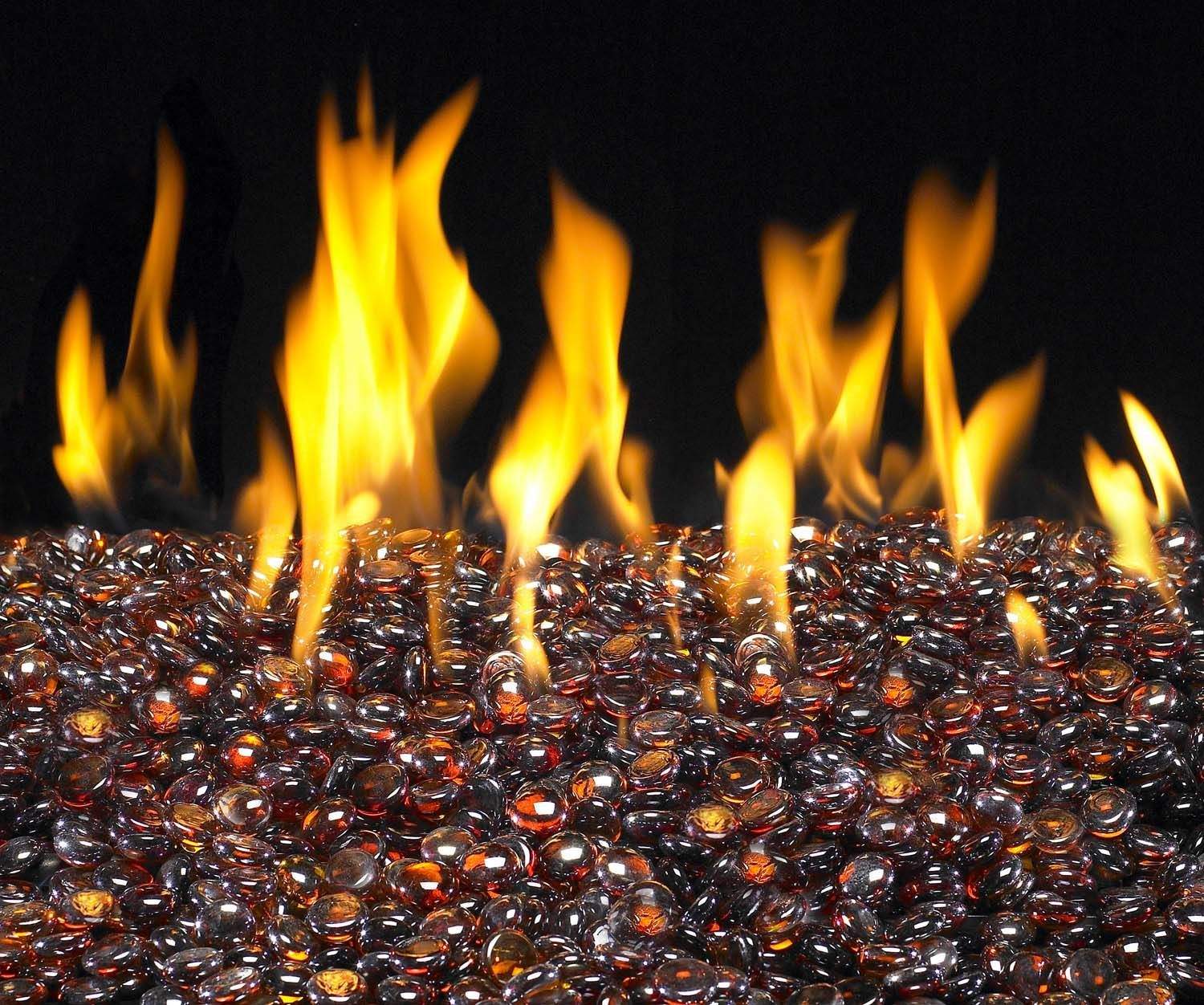American Fyre Designs - 10-Pound Fire Glass Gems, Deep Amber