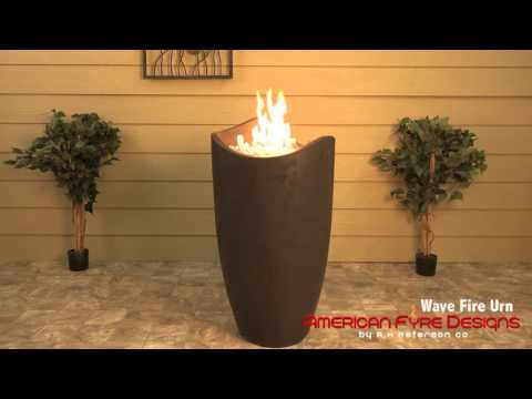 American Fyre Designs - 20-Inch Wave Fire Urn with Access Door